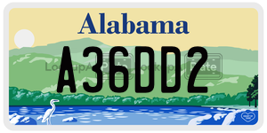A36DD2  license plate in AL