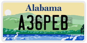 A36PEB  license plate in AL