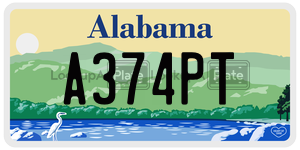 A374PT  license plate in AL