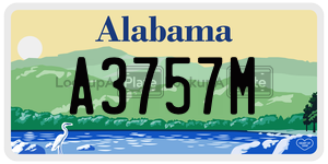 A3757M license plate in Alabama