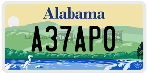 A37AP0  license plate in AL