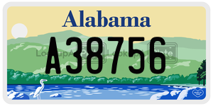 A38756  license plate in AL