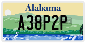 A38P2P  license plate in AL