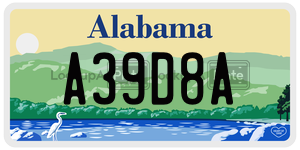 A39D8A  license plate in AL