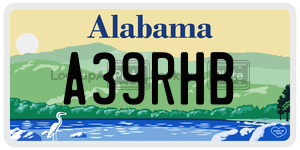 A39RHB  license plate in AL