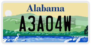 A3A04W  license plate in AL