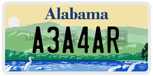 A3A4AR  license plate in AL