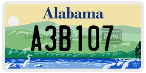 A3B107  license plate in AL
