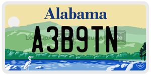 A3B9TN  license plate in AL