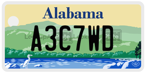 A3C7WD  license plate in AL