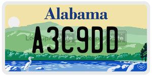 A3C9DD  license plate in AL