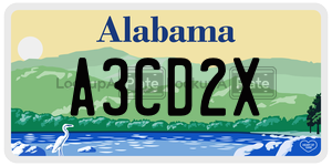 A3CD2X  license plate in AL