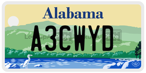 A3CWYD  license plate in AL