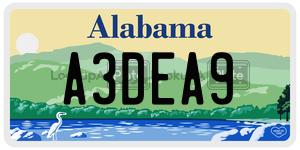 A3DEA9  license plate in AL