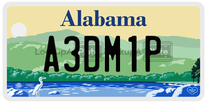 A3DM1P  license plate in AL