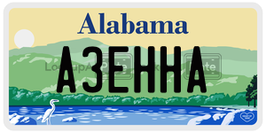 A3EHHA  license plate in AL