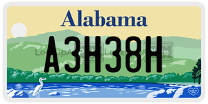 A3H38H  license plate in AL