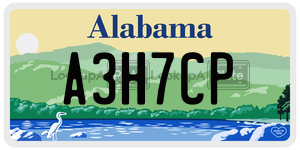A3H7CP  license plate in AL