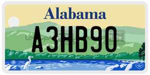 A3HB90  license plate in AL