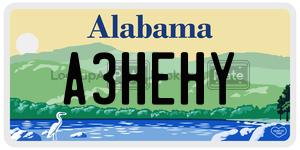 A3HEHY  license plate in AL