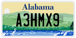 A3HMX9  license plate in AL