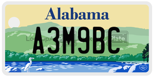 A3M9BC  license plate in AL