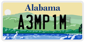 A3MP1M  license plate in AL