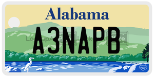 A3NAPB  license plate in AL