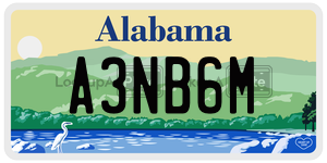 A3NB6M  license plate in AL