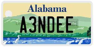 A3NDEE  license plate in AL