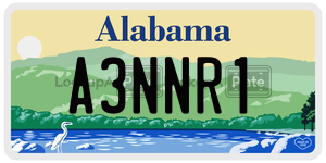 A3NNR1  license plate in AL