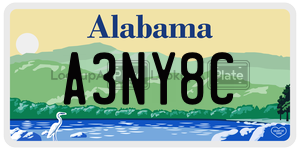A3NY8C  license plate in AL