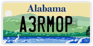 A3RM0P  license plate in AL