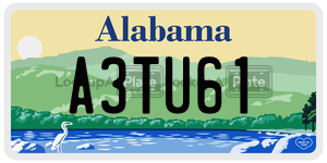 A3TU61  license plate in AL