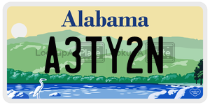 A3TY2N  license plate in AL