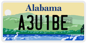 A3U1BE  license plate in AL