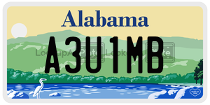 A3U1MB  license plate in AL