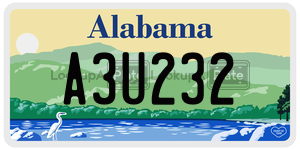 A3U232  license plate in AL