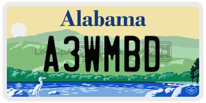 A3WMBD  license plate in AL