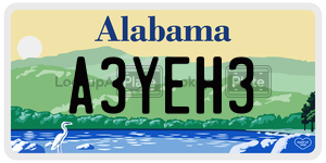 A3YEH3  license plate in AL