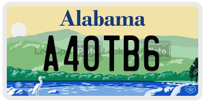 A40TB6  license plate in AL