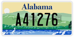 A41276  license plate in AL