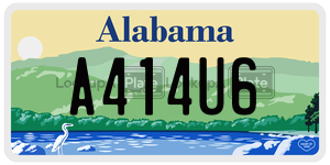 A414U6  license plate in AL