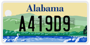 A419D9  license plate in AL
