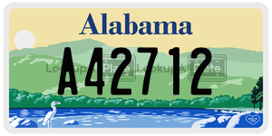 A42712  license plate in AL