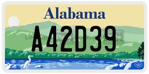 A42D39  license plate in AL