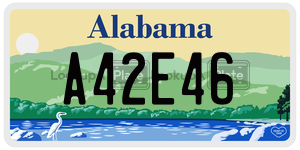 A42E46  license plate in AL