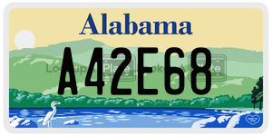 A42E68  license plate in AL