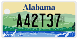 A42T37  license plate in AL
