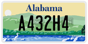 A432H4  license plate in AL